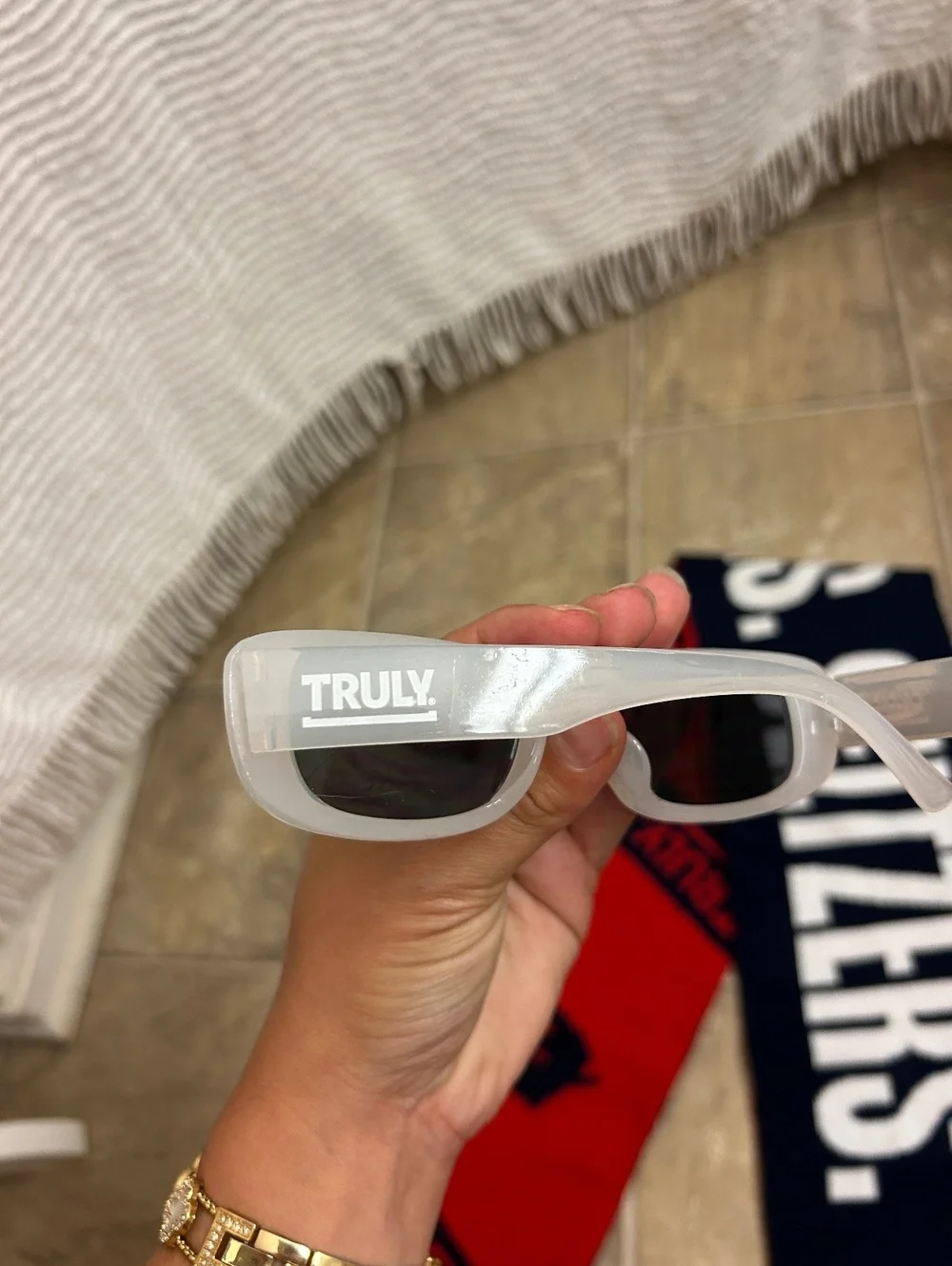 USA Truly Soccer Scarf & Y2K Sunglasses Bundle Red White Blue Stars Stripes